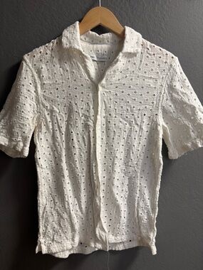 Zara men’s white short sleeve button down men’s small